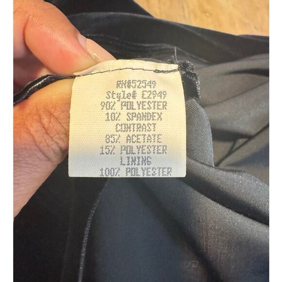 Vintage 90's Shelli Segal Velvet Black Dress Regency Dark Coquette Goth SIZE 12 - Picture 3 of 6